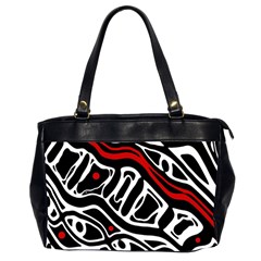 Red, Black And White Abstract Art Office Handbags (2 Sides)  by Valentinaart