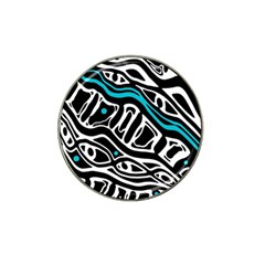 Blue, Black And White Abstract Art Hat Clip Ball Marker (10 Pack) by Valentinaart