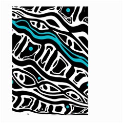 Blue, Black And White Abstract Art Large Garden Flag (two Sides) by Valentinaart