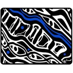 Deep blue, black and white abstract art Fleece Blanket (Medium)  60 x50  Blanket Front