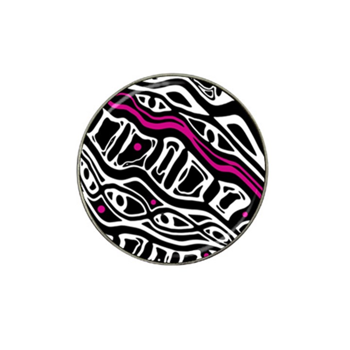 Magenta, black and white abstract art Hat Clip Ball Marker (10 pack)