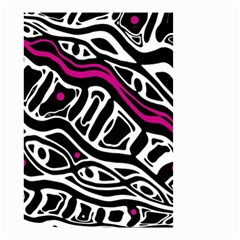 Magenta, Black And White Abstract Art Small Garden Flag (two Sides) by Valentinaart