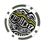 Yellow, black and white abstract art Poker Chip Card Guards (10 pack)  Front
