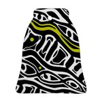 Yellow, black and white abstract art Ornament (Bell)  Front