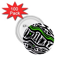 Green, black and white abstract art 1.75  Buttons (100 pack) 