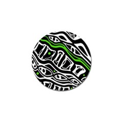 Green, black and white abstract art Golf Ball Marker (4 pack)