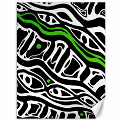 Green, black and white abstract art Canvas 36  x 48  