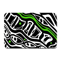 Green, black and white abstract art Plate Mats