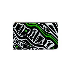 Green, black and white abstract art Cosmetic Bag (Small) 