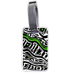 Green, black and white abstract art Luggage Tags (Two Sides)