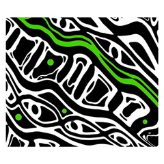 Green, black and white abstract art Double Sided Flano Blanket (Small) 