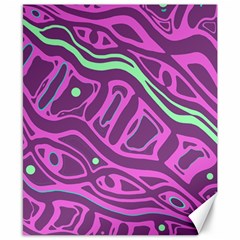 Purple And Green Abstract Art Canvas 8  X 10  by Valentinaart