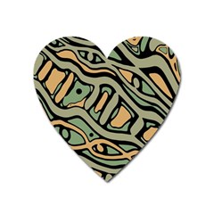 Green Abstract Art Heart Magnet by Valentinaart