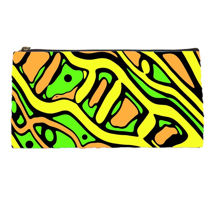 Yellow, green and oragne abstract art Pencil Cases