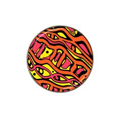 Orange Hot Abstract Art Hat Clip Ball Marker by Valentinaart