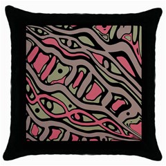 Decorative Abstract Art Throw Pillow Case (black) by Valentinaart