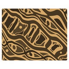 Brown Abstract Art Double Sided Flano Blanket (medium)  by Valentinaart