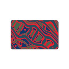 Red And Green Abstract Art Magnet (name Card)