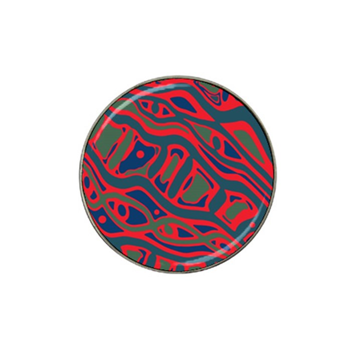 Red and green abstract art Hat Clip Ball Marker (10 pack)