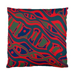 Red And Green Abstract Art Standard Cushion Case (one Side) by Valentinaart