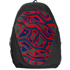 Red And Green Abstract Art Backpack Bag by Valentinaart