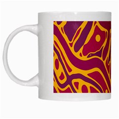 Orange Abstract Art White Mugs by Valentinaart