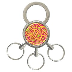 Orange Hot Abstract Art 3-ring Key Chains by Valentinaart