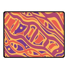 Orange Decorative Abstract Art Double Sided Fleece Blanket (small)  by Valentinaart