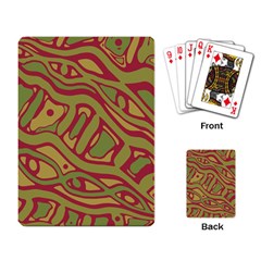 Brown Abstract Art Playing Card by Valentinaart