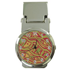 Brown Abstract Art Money Clip Watches