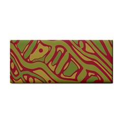 Brown Abstract Art Hand Towel by Valentinaart