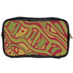 Brown Abstract Art Toiletries Bags by Valentinaart