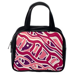 Pink And Purple Abstract Art Classic Handbags (one Side)