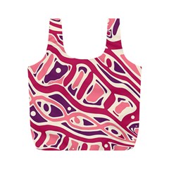 Pink And Purple Abstract Art Full Print Recycle Bags (m)  by Valentinaart