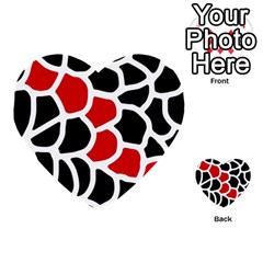 Red, Black And White Abstraction Multi-purpose Cards (heart)  by Valentinaart