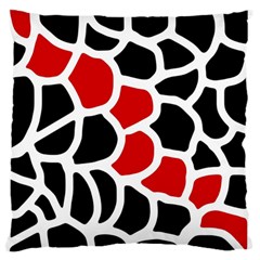 Red, Black And White Abstraction Large Flano Cushion Case (two Sides) by Valentinaart