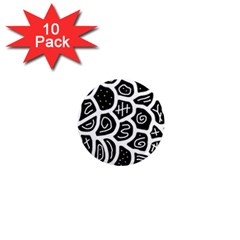 Black And White Playful Design 1  Mini Magnet (10 Pack)  by Valentinaart