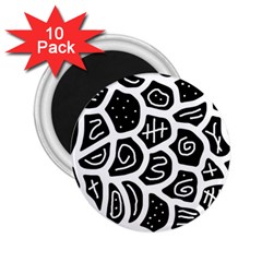 Black And White Playful Design 2 25  Magnets (10 Pack)  by Valentinaart
