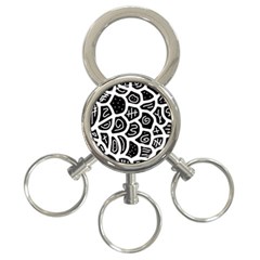 Black And White Playful Design 3-ring Key Chains by Valentinaart