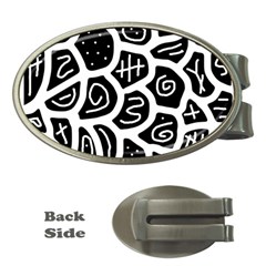 Black And White Playful Design Money Clips (oval)  by Valentinaart
