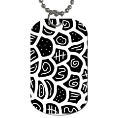 Black And White Playful Design Dog Tag (one Side) by Valentinaart