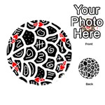 Black and white playful design Playing Cards 54 (Round)  Front - Heart4