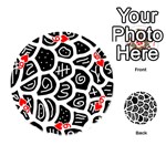 Black and white playful design Playing Cards 54 (Round)  Front - Heart6