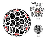 Black and white playful design Playing Cards 54 (Round)  Front - Diamond3