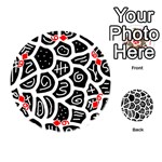 Black and white playful design Playing Cards 54 (Round)  Front - Diamond6