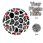 Black and white playful design Playing Cards 54 (Round)  Front - Diamond8