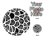 Black and white playful design Playing Cards 54 (Round)  Front - Club2