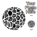 Black and white playful design Playing Cards 54 (Round)  Front - Club3