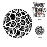 Black and white playful design Playing Cards 54 (Round)  Front - Spade7