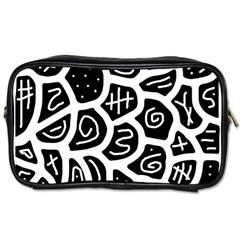 Black And White Playful Design Toiletries Bags 2-side by Valentinaart